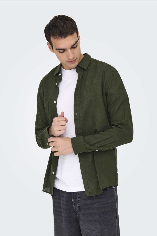 ONSCAIDEN LIFE LS SOLID LINEN SHIRT 22012321 KAMBABA